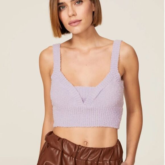 Revolve Central Park West Noa Fuzzy Bralette Purple Women’s Medium - Picture 1 of 4